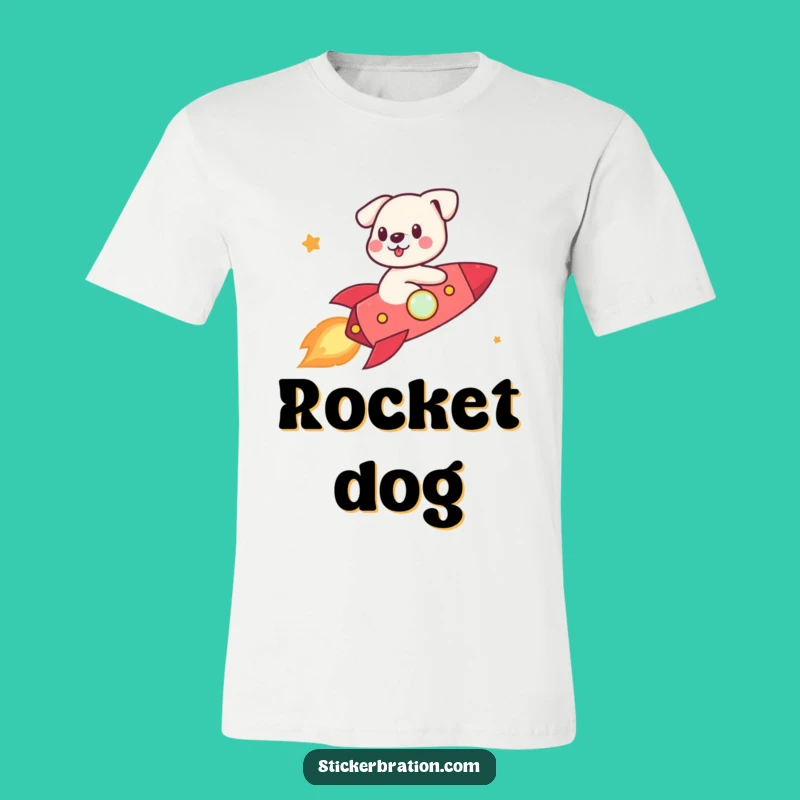 Funny Dog Rocket T-Shirt: Wear Your Adventure with This Cute Character Tee