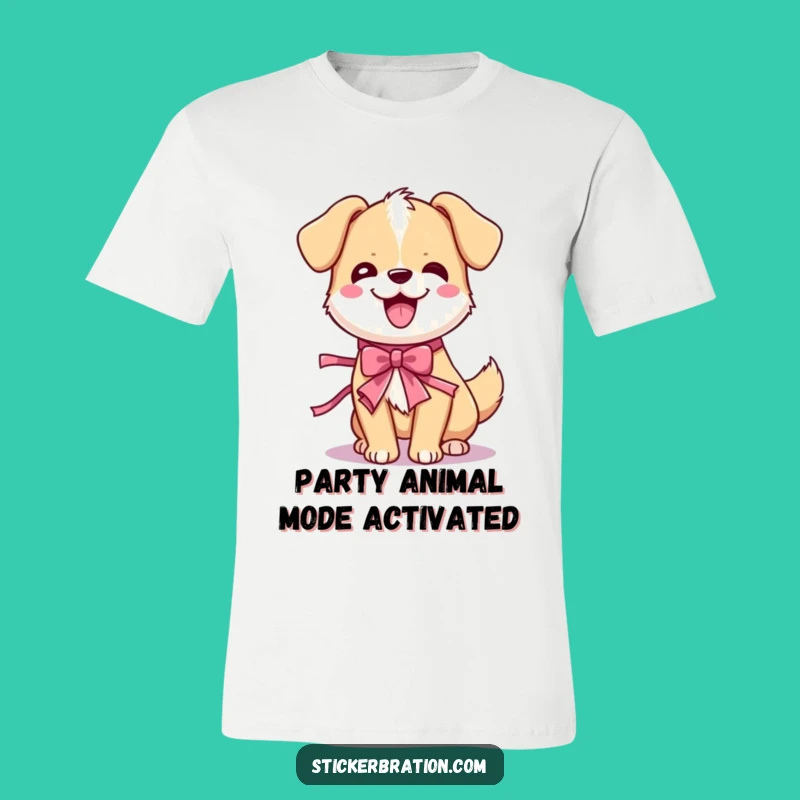 Funny Dog Wiggle T-Shirt: Cute Cartoon Canine Party Ready for a Hilarious Gift