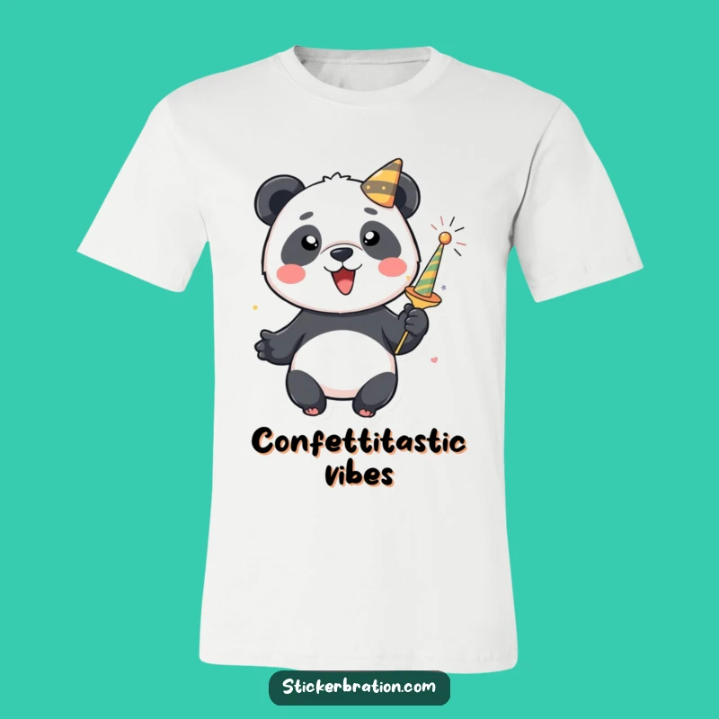 Funny Panda Party Popper T-Shirt: Wear Your Celebration with This Playful Design