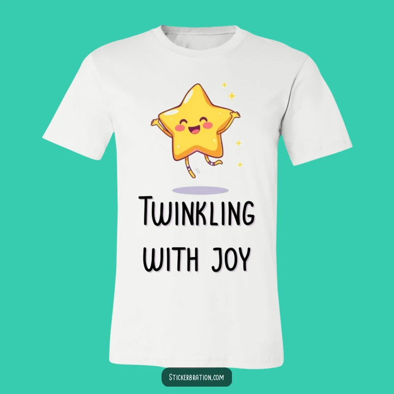 Funny Star Dance T-Shirt: Joyful Sparkle Character, Fun Gift!