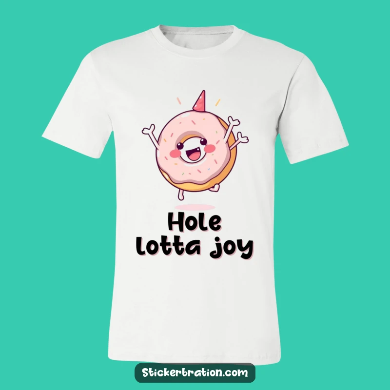 Funny Donut Jump Shirt: Celebratory Character Tee, Perfect Humorous Gift