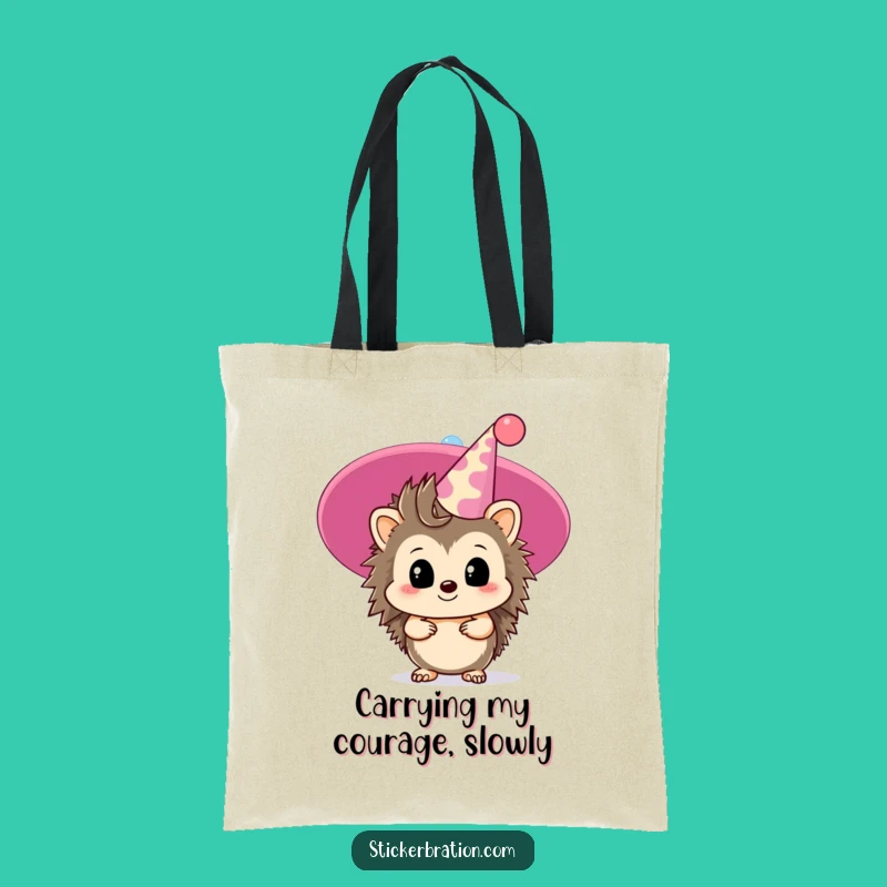 Funny Hedgehog Shy Party Tote Bag: Carry Your Essentials Discreetly