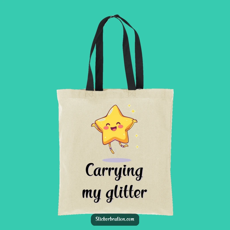 Funny Star Dance Tote Bag: Joyful Sparkle Character, Perfect Gift