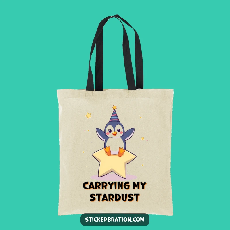 Funny Penguin Dance Tote Bag: Stylish Celebratory Star Bag for Outings