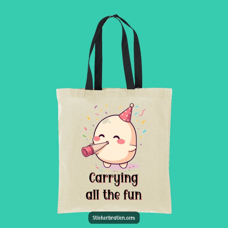 Funny Blob Party Horn Tote Bag: Carry Your Fun with This Hilarious Accessory