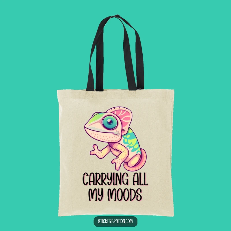 Funny Chameleon Tote Bag: Cute Joyful Color-Changer, Practical Humorous Gift