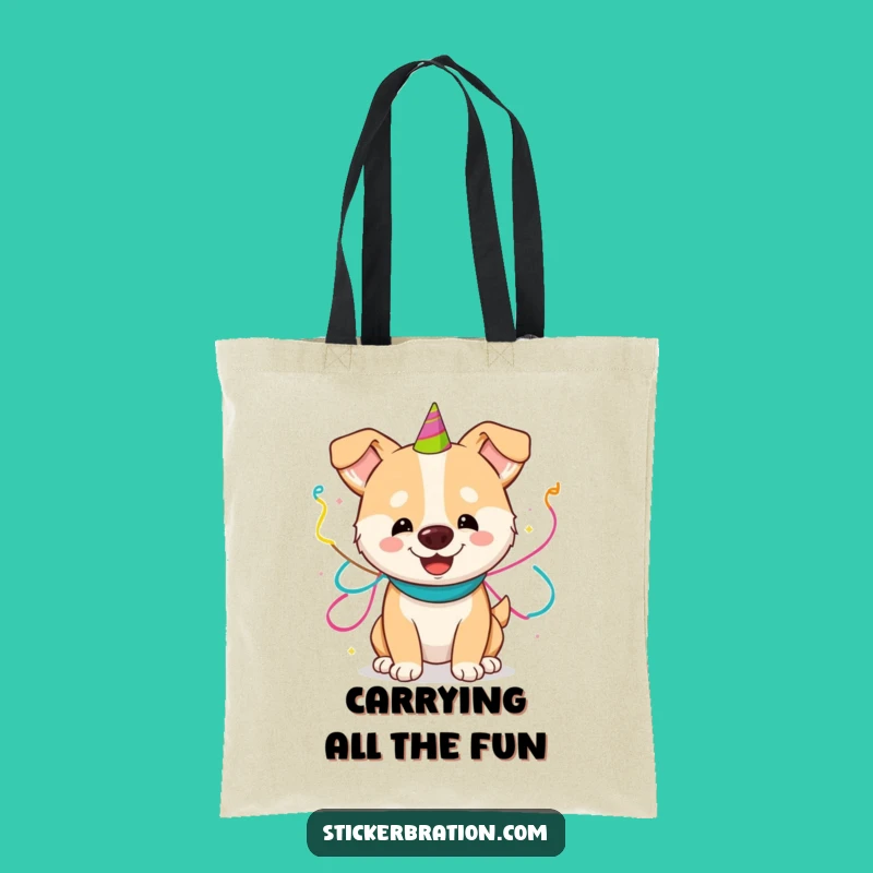 Funny Dog Party Tote Bag: Carry Your Celebration Essentials