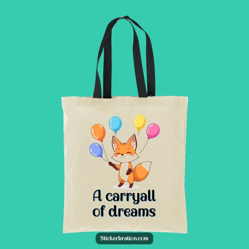 Funny Fox Balloon Juggling Tote Bag: Carry Fun Wherever You Go