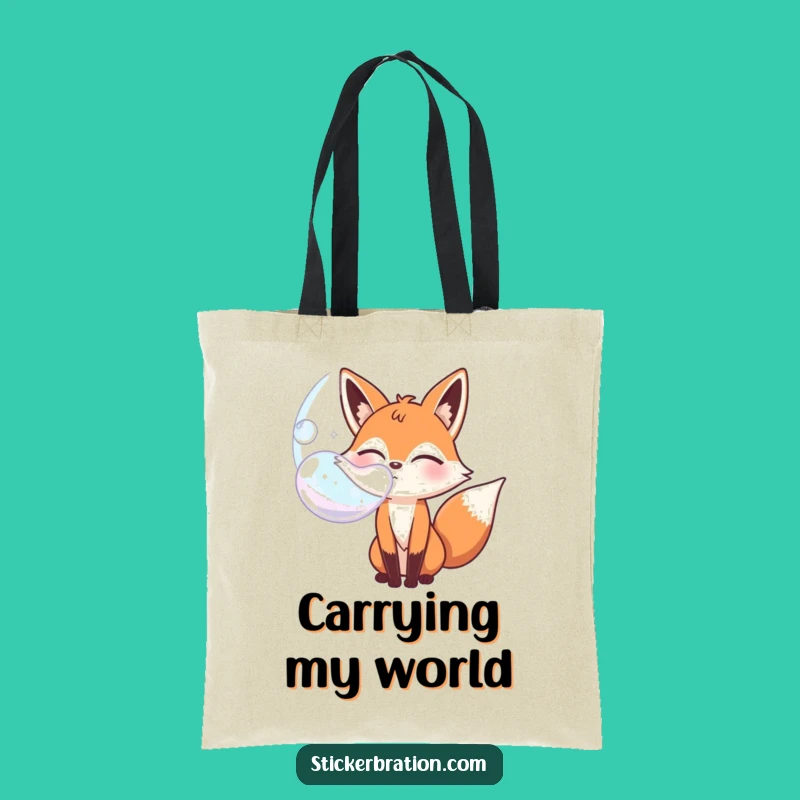 Funny Fox Bubble Tote Bag - Carry Your Playfulness Gift