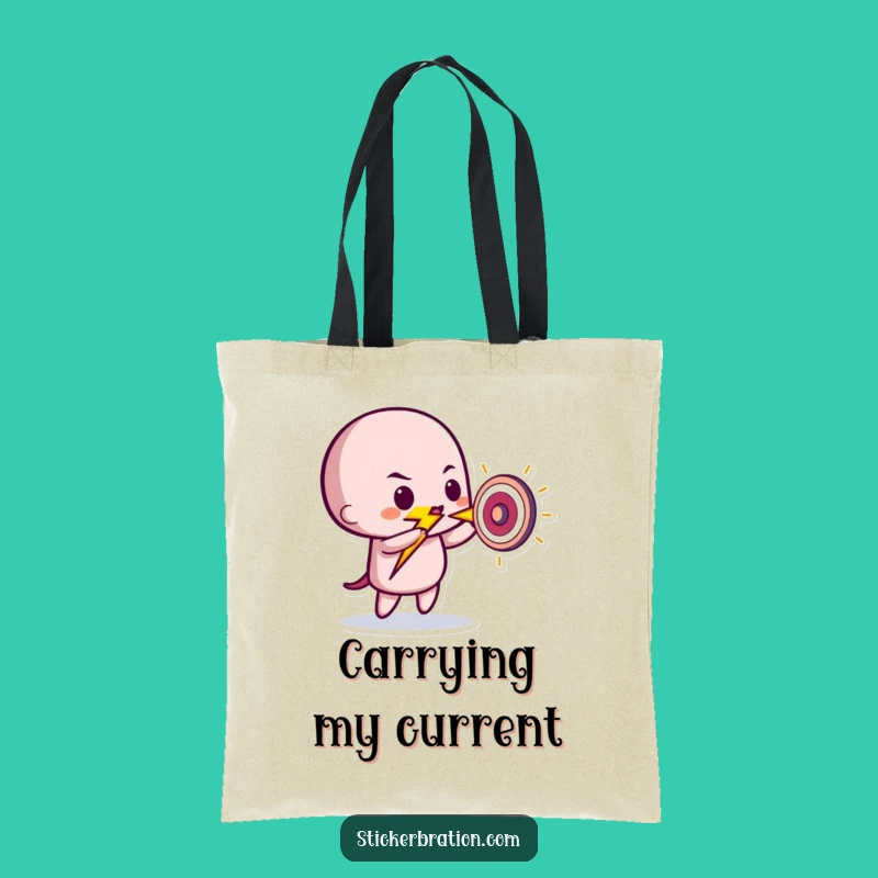 Funny Lightning Bolt Tote Bag: Playful Target Carrier, Perfect Gift for Striker