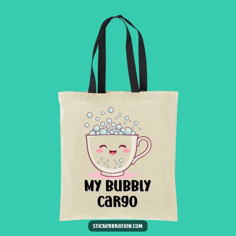 Funny Teacup Bubbles Tote Bag: Carry Your Essentials with Bubbly Style