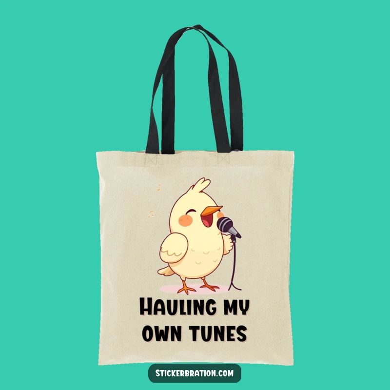Funny Bird Microphone Tote Bag - Hilarious Singer Carry-All Gift