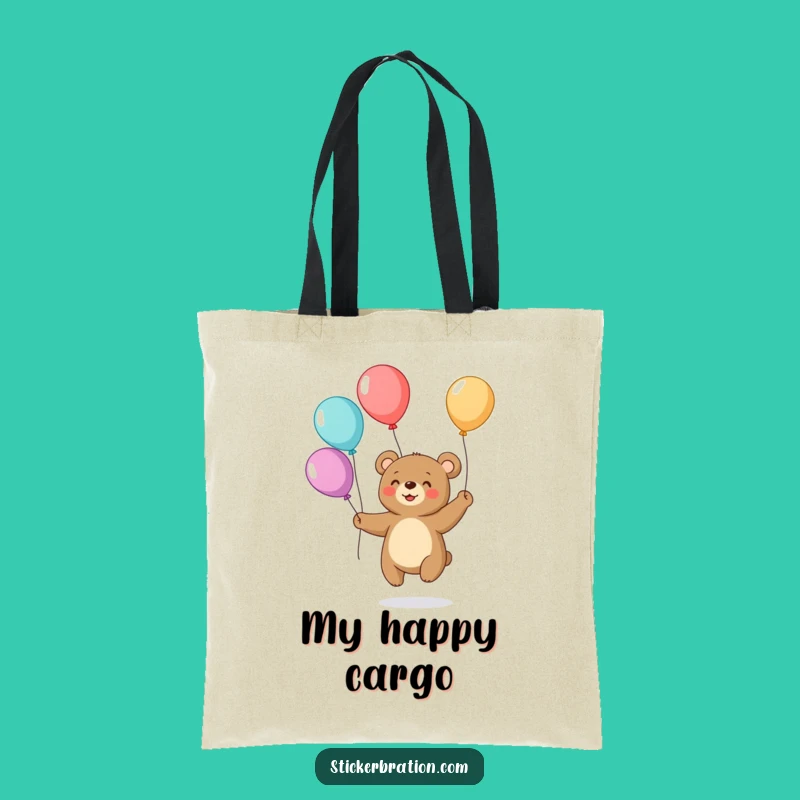 Funny Bear Juggling Balloons Tote Bag: Carry Your Essentials with Hilarious Style