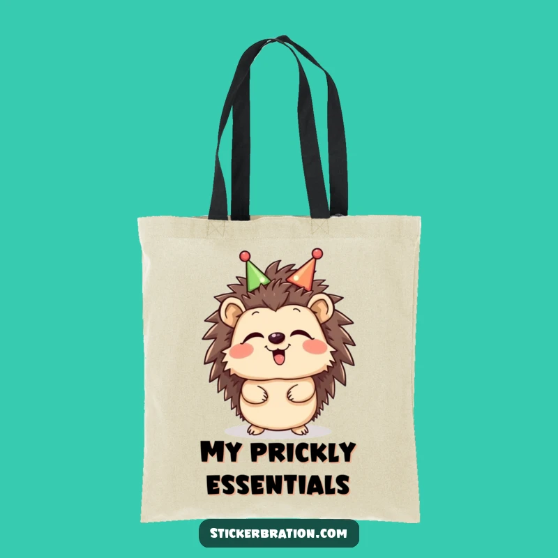Funny Hedgehog Giggle Tote Bag - Cheerful Headband Accessory, Perfect Funny Gift!